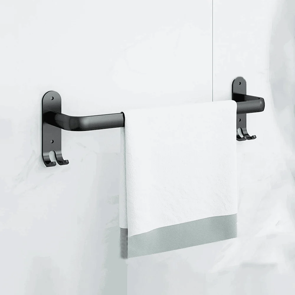 Black Metal Bathroom Towel Rail -