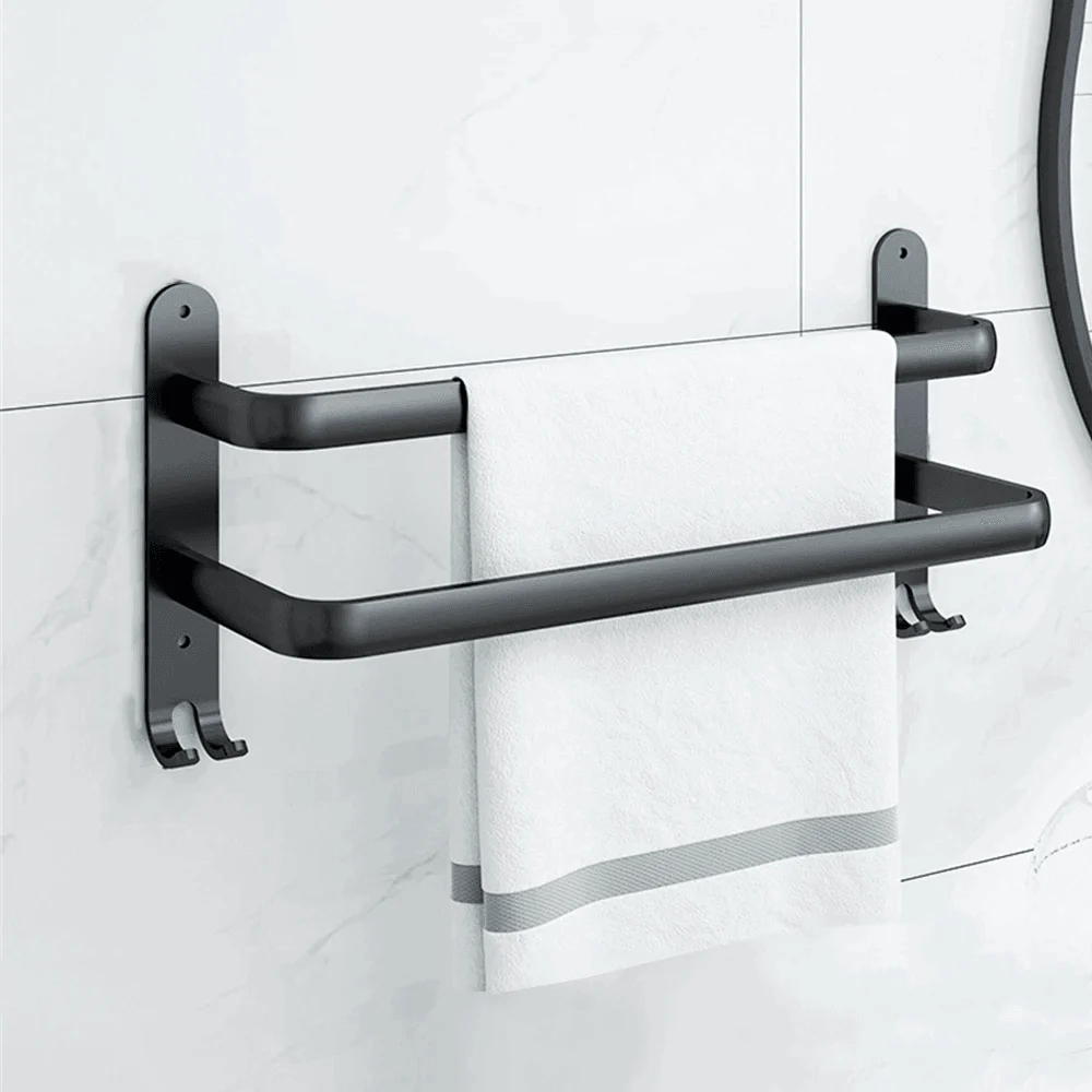 Black Metal Bathroom Towel Rail -