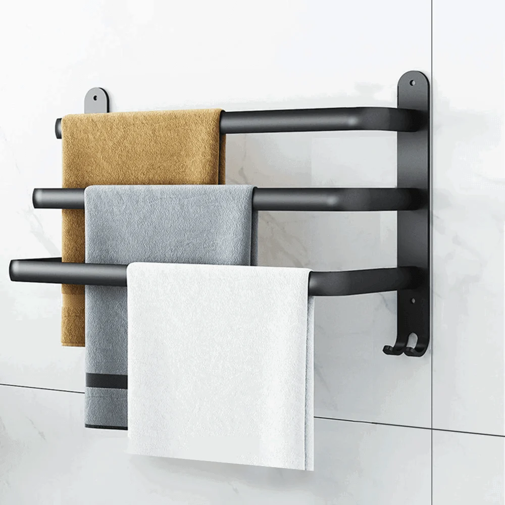 Black Metal Bathroom Towel Rail -