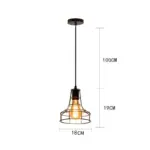 Black Metal Cage Pendant Light Retro Industrial Charm