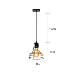 Black Metal Cage Pendant Light: Retro Industrial Charm