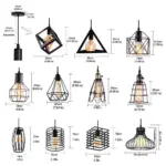 Black Metal Cage Pendant Light Retro Industrial Charm