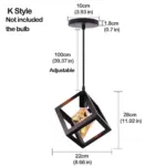 Black Metal Cage Pendant Light Retro Industrial Charm