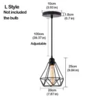 Black Metal Cage Pendant Light Retro Industrial Charm