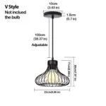 Black Metal Cage Pendant Light Retro Industrial Charm