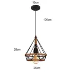 Black Metal Cage Pendant Light Retro Industrial Charm