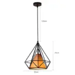 Black Metal Cage Pendant Light Retro Industrial Charm