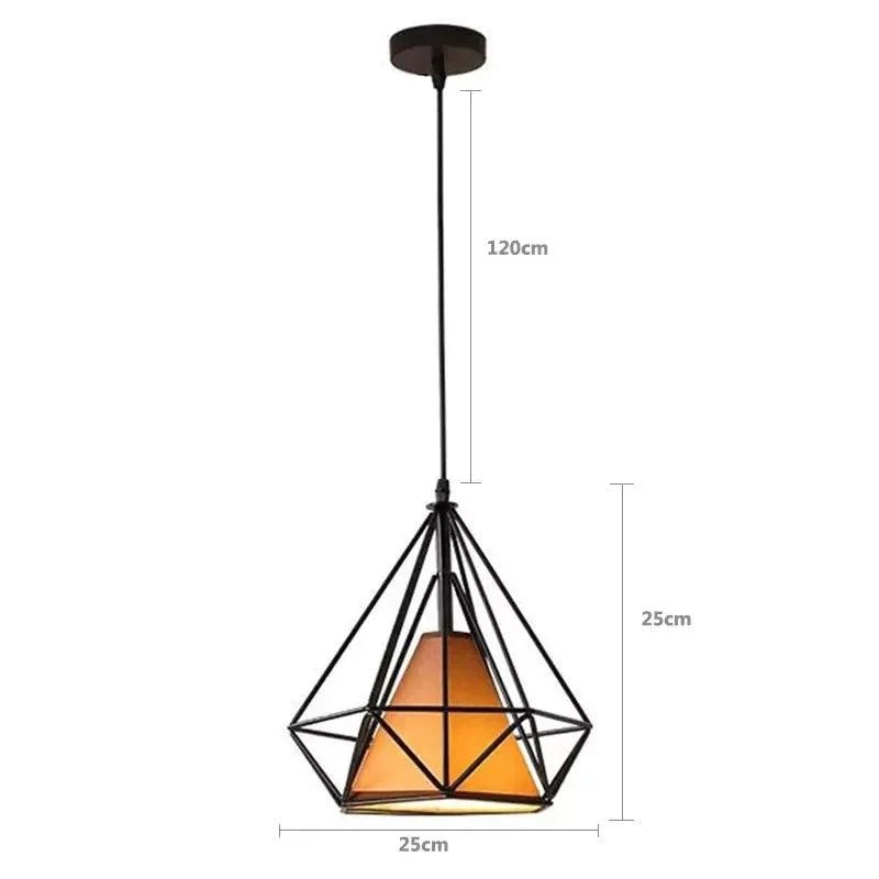 Black Metal Cage Pendant Light: Retro Industrial Charm -