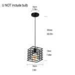 Black Metal Cage Pendant Light Retro Industrial Charm