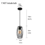 Black Metal Cage Pendant Light Retro Industrial Charm