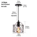 Black Metal Cage Pendant Light Retro Industrial Charm