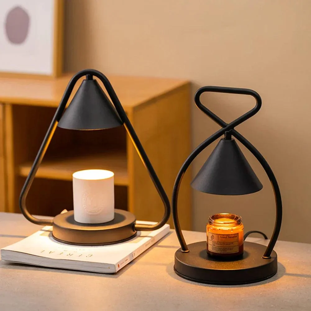 Black Metal Frame Dimmable Candle Warmer -