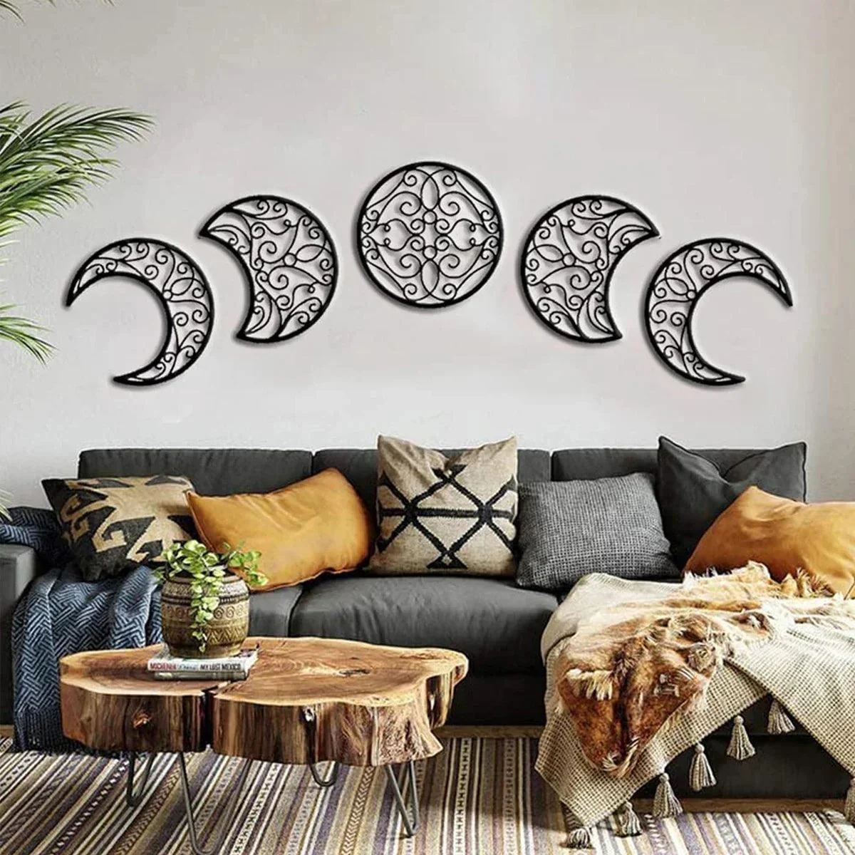Black Moon Phase Wall Hanging -  - #tag1#