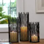Black Morden Metal Hollow Out Metal Iron Candle Holder Cage tag1