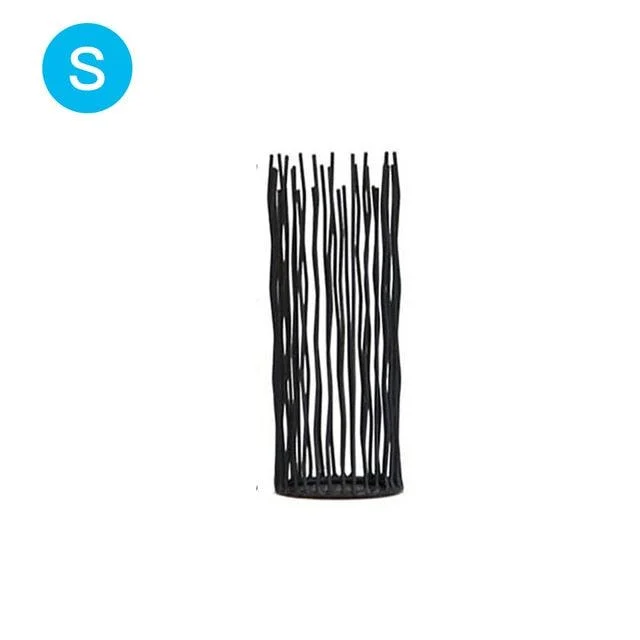 Black Morden Metal Hollow Out Metal Iron Candle Holder Cage -  - #tag1#