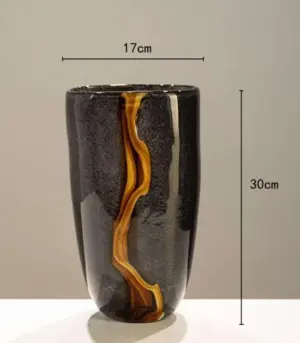 Black Orion Tabletop Vase Glass