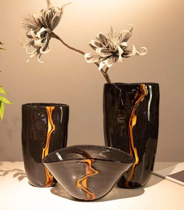 Black Orion Tabletop Vase Glass -  - #tag1#