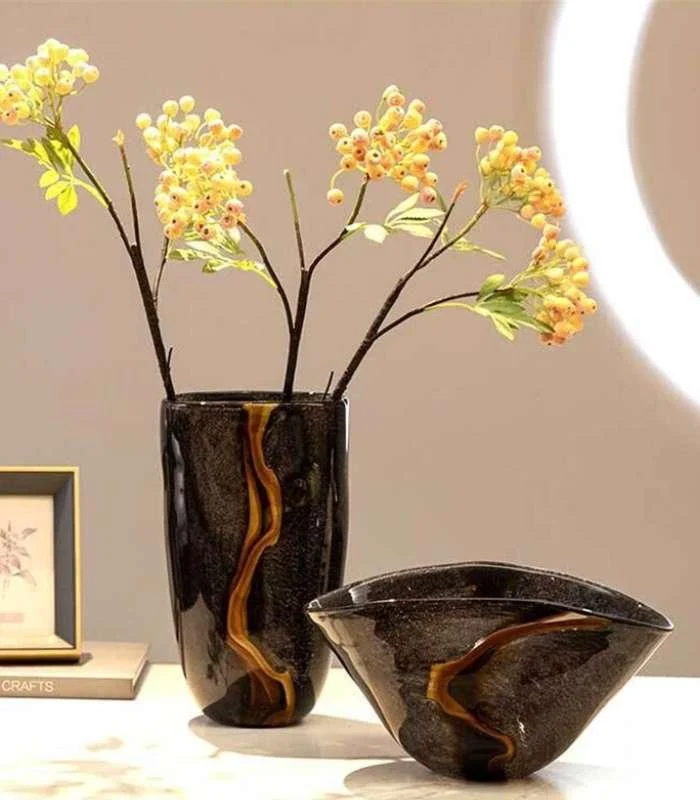 Black Orion Tabletop Vase Glass -  - #tag1#