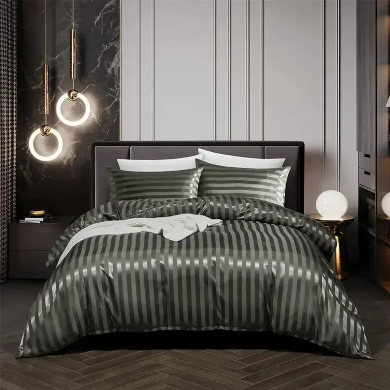 Black Satin Duvet Cover Set tag1