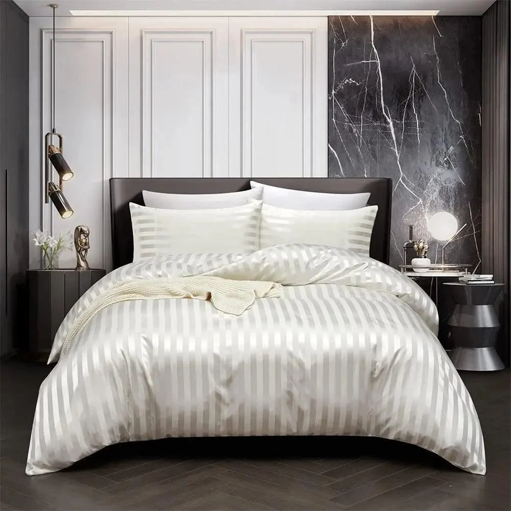 Black Satin Duvet Cover Set -  - #tag1#