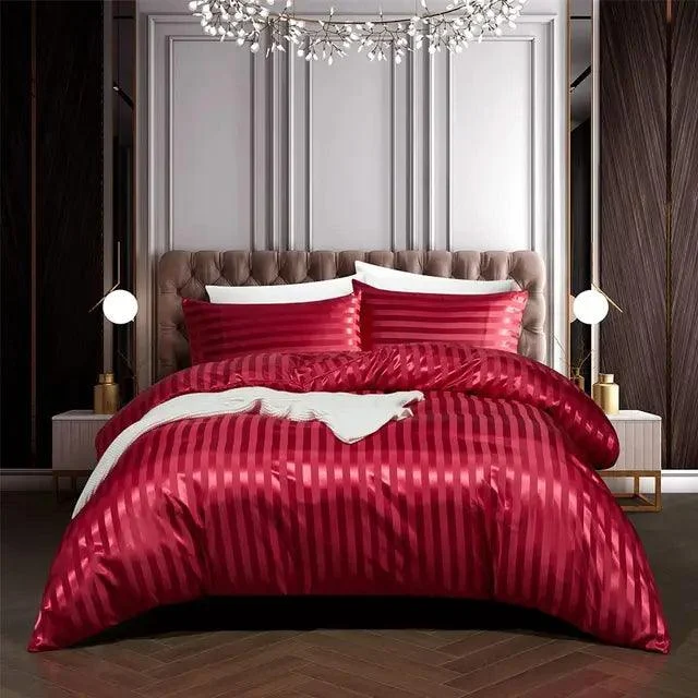 Black Satin Duvet Cover Set -  - #tag1#