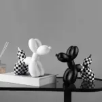 Black White Balloon Dog tag1
