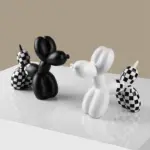 Black White Balloon Dog tag1