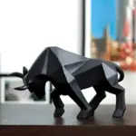 Black White Bull Abstract Animal Ornaments Gift Sculptures and Statues
