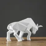 Black White Bull Abstract Animal Ornaments Gift Sculptures and Statues