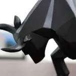 Black White Bull Abstract Animal Ornaments Gift Sculptures and Statues
