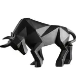 Black White Bull Abstract Animal Ornaments Gift Sculptures and Statues