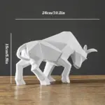 Black White Bull Abstract Animal Ornaments Gift Sculptures and Statues