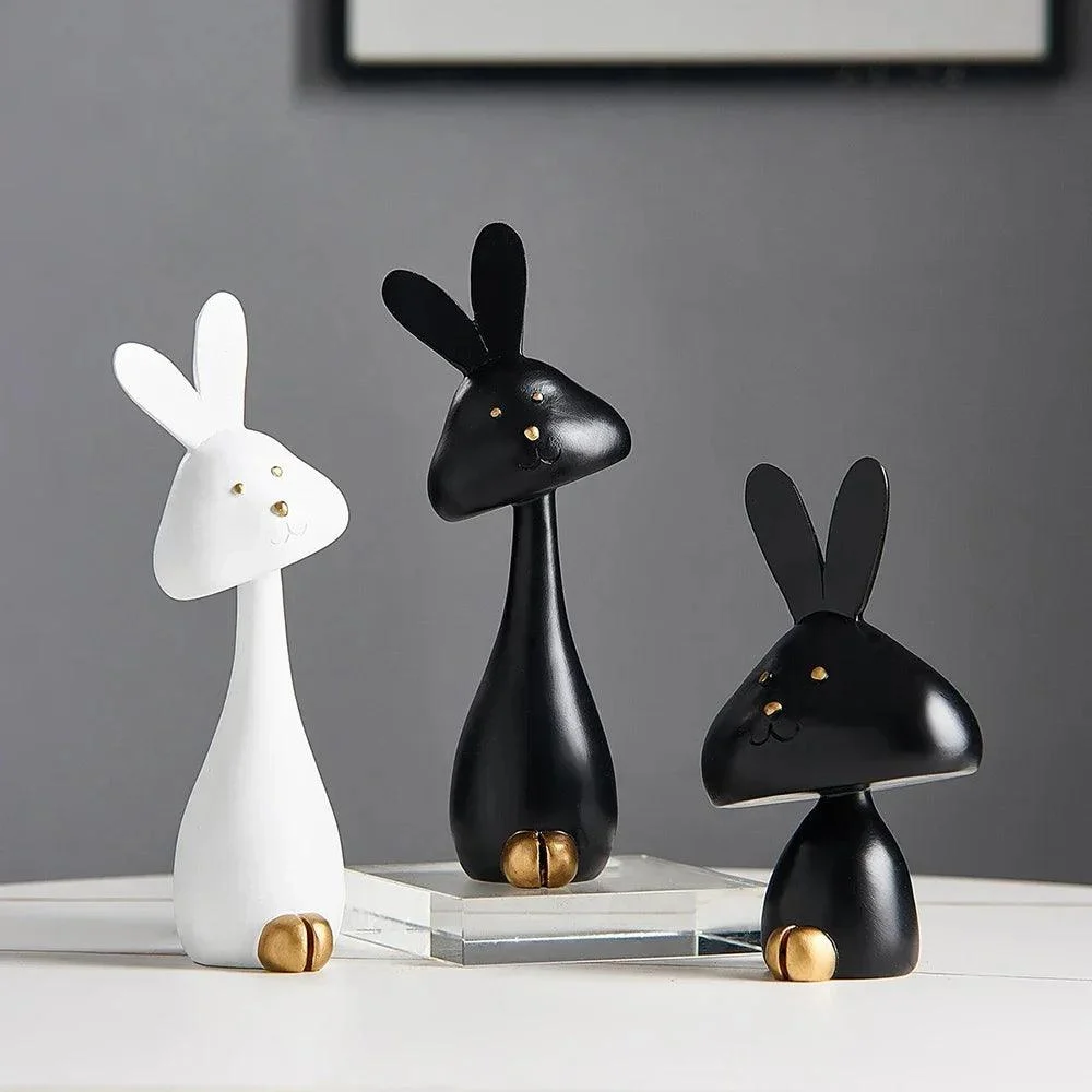 Black & White Cartoon Resin Statue -