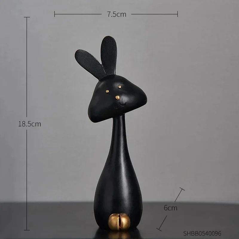 Black & White Cartoon Resin Statue -