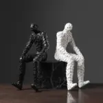 Black White Pixel Figurine tag1