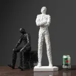 Black White Pixel Figurine tag1