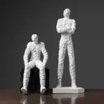 Black White Pixel Figurine tag1