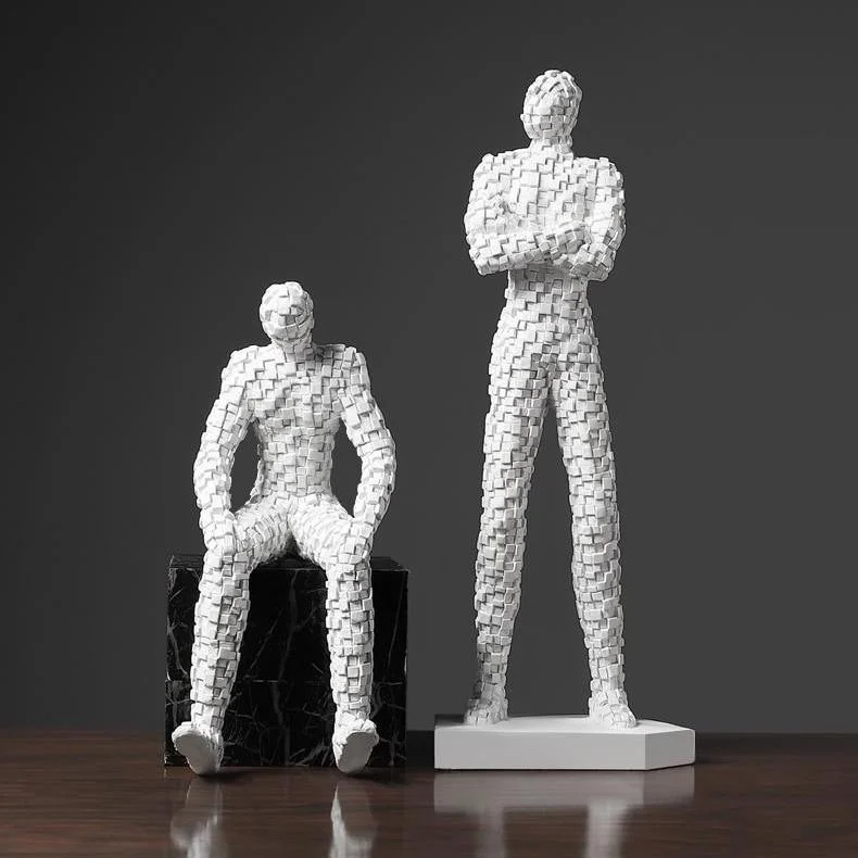 Black & White Pixel Figurine -  - #tag1#