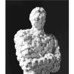 Black White Pixel Figurine tag1