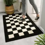 Black_White_Rug_Chess_Table_Pattern_for_Front_Door_Carpet_Decor_-_-4139422 Black White Rug Chess Table Pattern for Front Door Carpet Decor