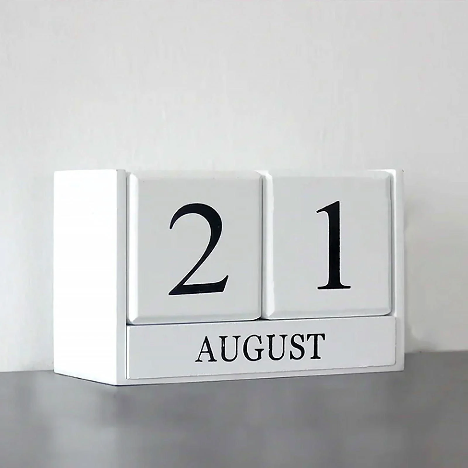 Black & White Wooden Block Calendar -