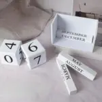 Black White Wooden Block Calendar