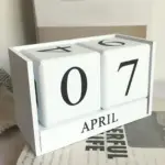 Black White Wooden Block Calendar