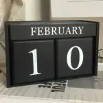 Black White Wooden Block Calendar