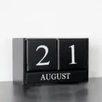 Black White Wooden Block Calendar