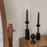 Black Wooden Candlestick Holders tag1