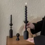 Black Wooden Candlestick Holders tag1