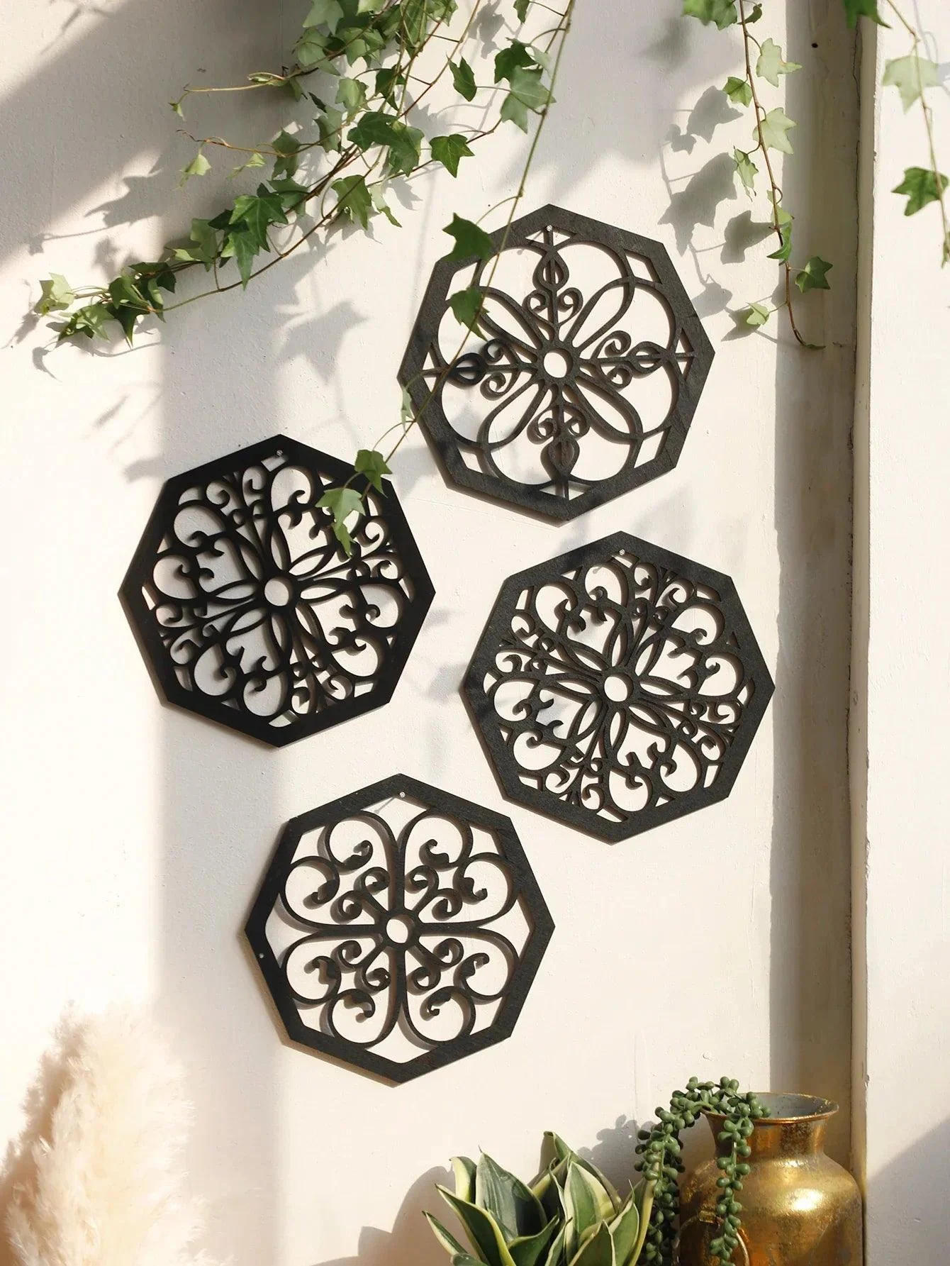 Black Wooden Wall Decor -  - #tag1#