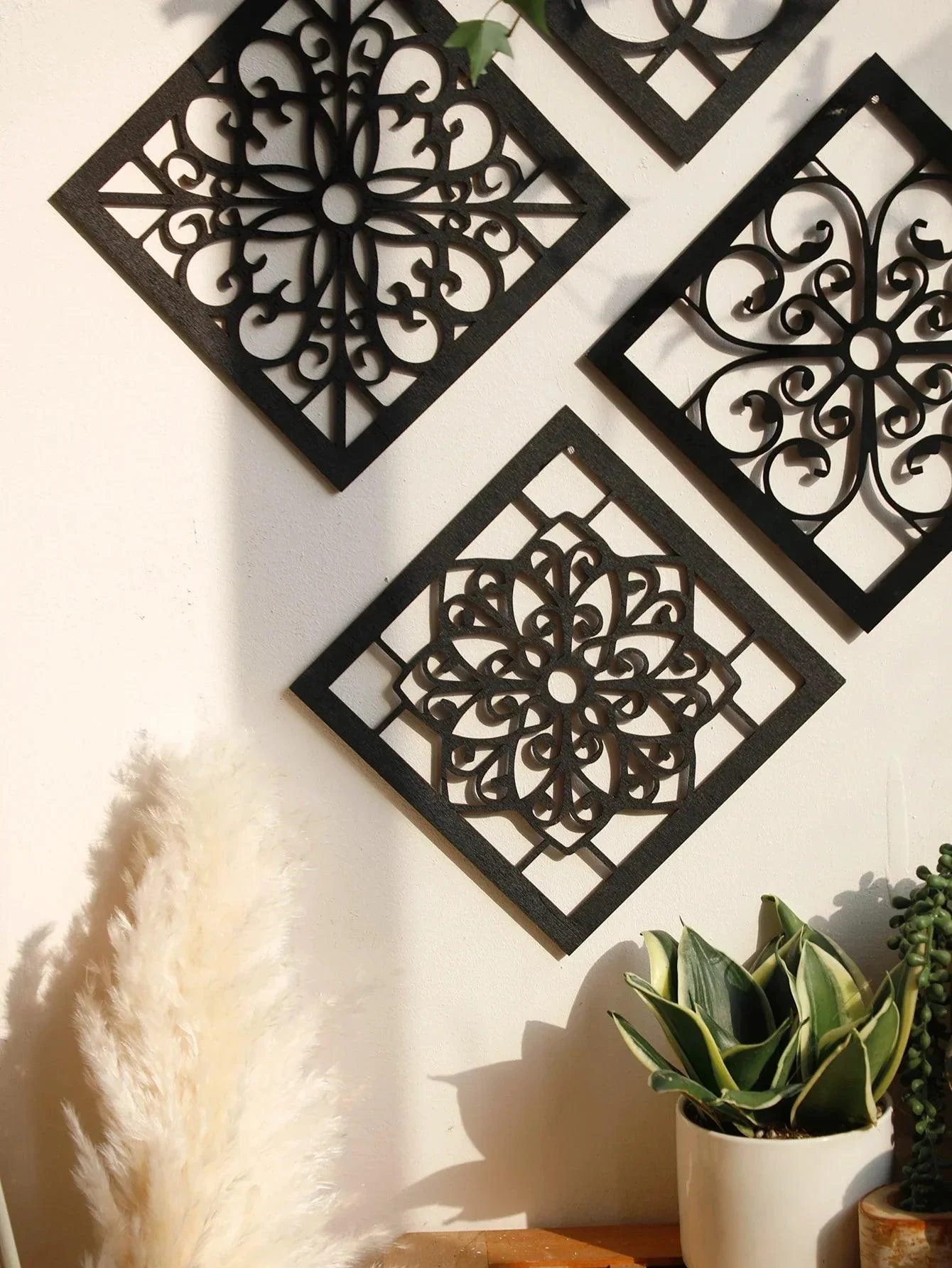 Black Wooden Wall Decor -  - #tag1#