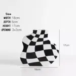 Black and White Ceramic Chequerboard Vase tag1